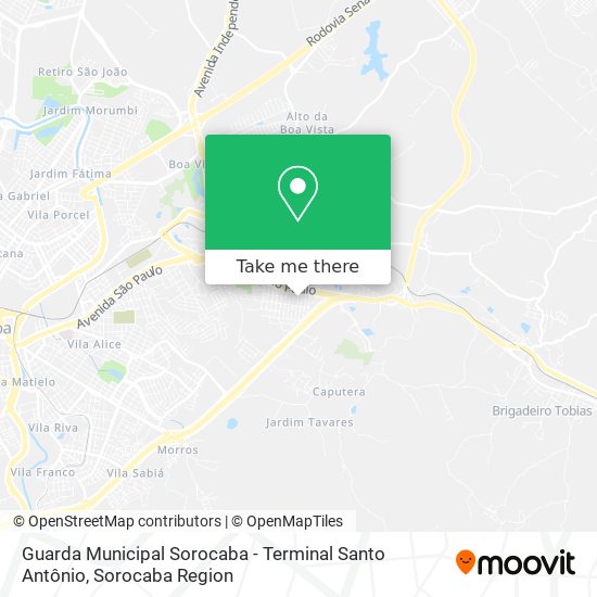 Mapa Guarda Municipal Sorocaba - Terminal Santo Antônio