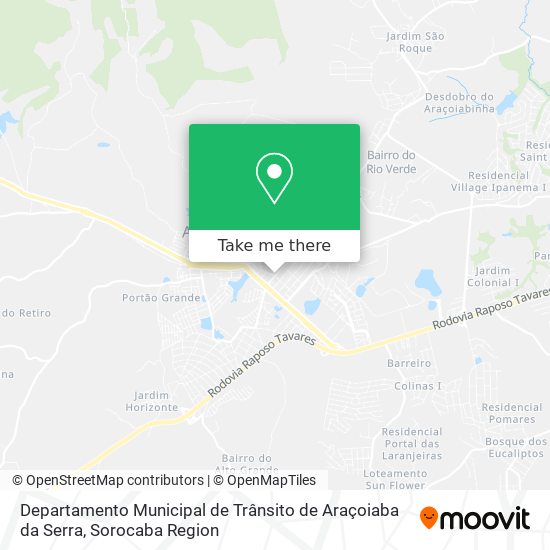 Mapa Departamento Municipal de Trânsito de Araçoiaba da Serra