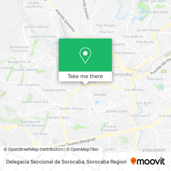 Mapa Delegacia Seccional de Sorocaba