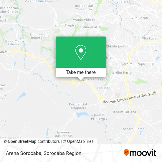 Arena Sorocaba map