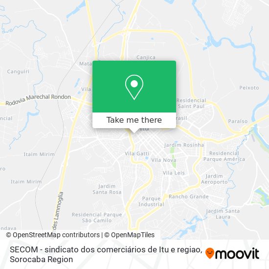 SECOM - sindicato dos comerciários de Itu e regiao map