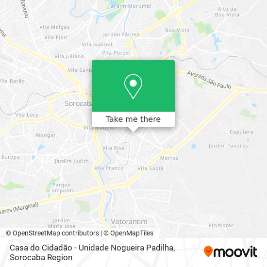 Mapa Casa do Cidadão - Unidade Nogueira Padilha