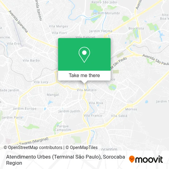 Atendimento Urbes (Terminal São Paulo) map