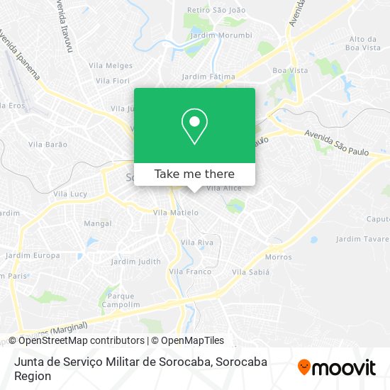 Mapa Junta de Serviço Militar de Sorocaba