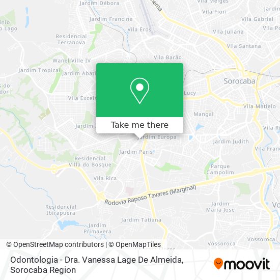 Odontologia - Dra. Vanessa Lage De Almeida map