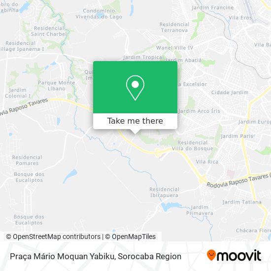 Mapa Praça Mário Moquan Yabiku