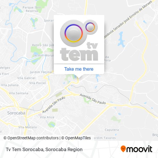 Tv Tem Sorocaba map