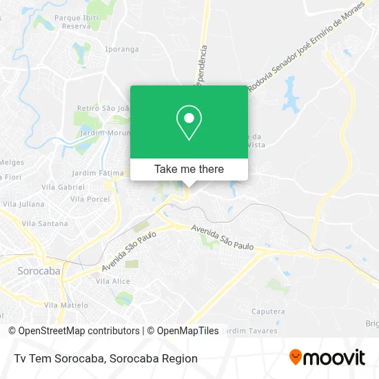 Tv Tem Sorocaba map