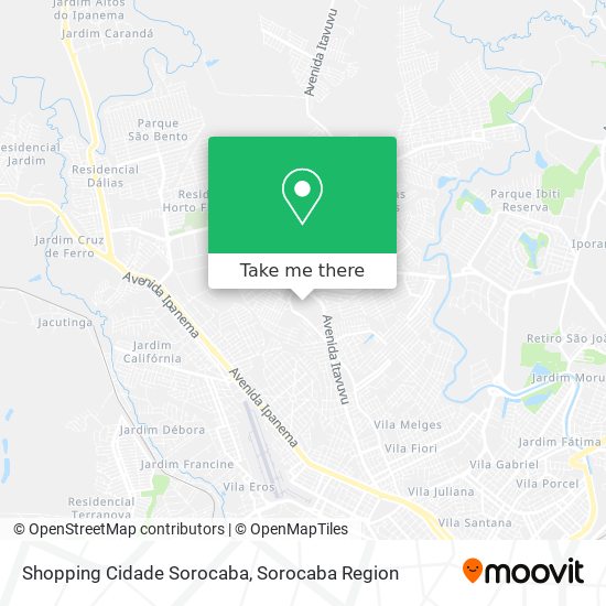 Shopping Cidade Sorocaba map