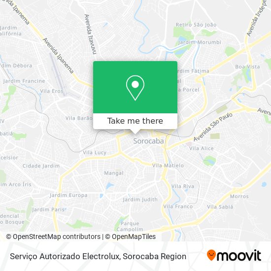 Serviço Autorizado Electrolux map