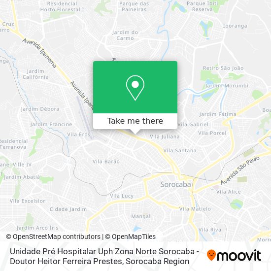 Unidade Pré Hospitalar Uph Zona Norte Sorocaba - Doutor Heitor Ferreira Prestes map