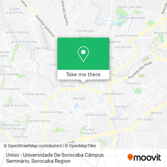 Uniso - Universidade De Sorocaba Câmpus Seminário map