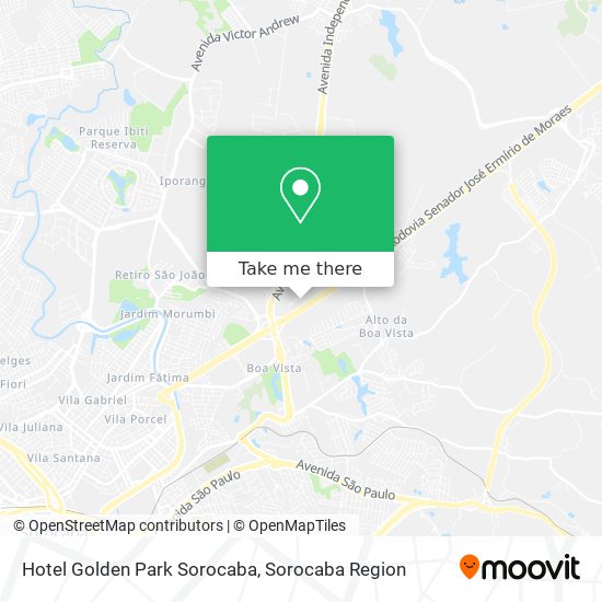 Hotel Golden Park Sorocaba map