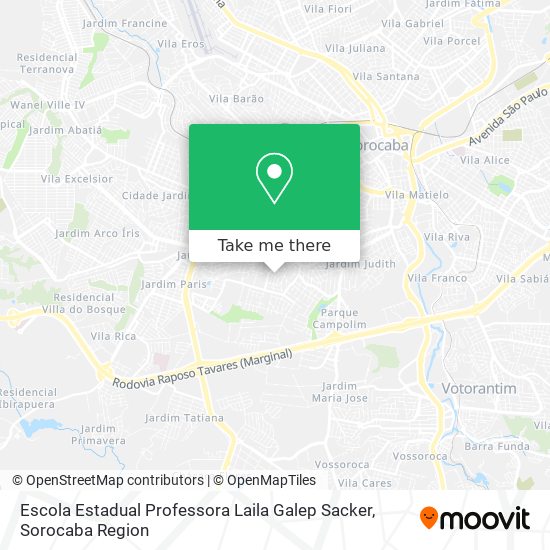 Mapa Escola Estadual Professora Laila Galep Sacker