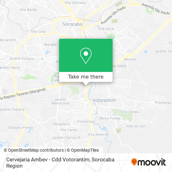 Cervejaria Ambev - Cdd Votorantim map