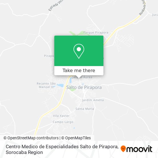 Mapa Centro Medico de Especialidades Salto de Pirapora