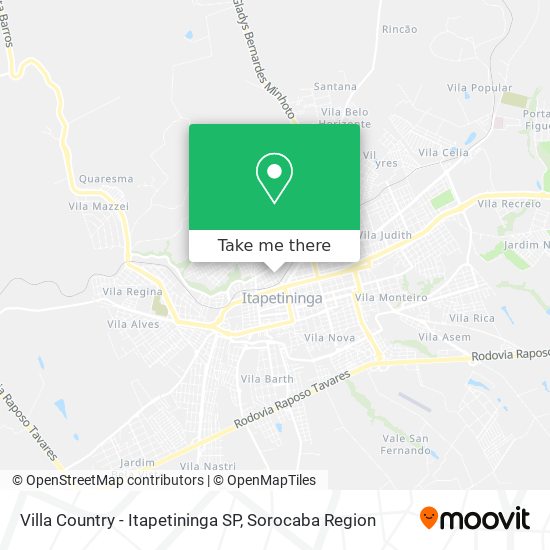 Villa Country - Itapetininga SP map