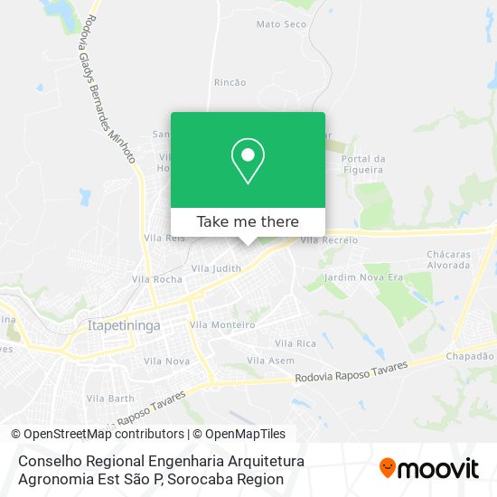 Conselho Regional Engenharia Arquitetura Agronomia Est São P map