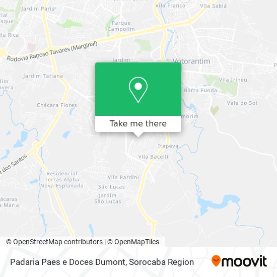 Padaria Paes e Doces Dumont map
