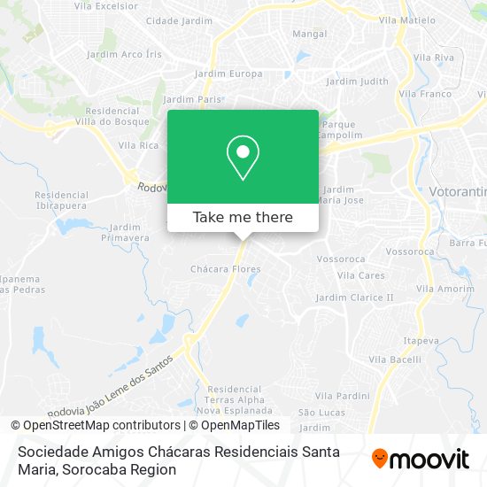 Mapa Sociedade Amigos Chácaras Residenciais Santa Maria