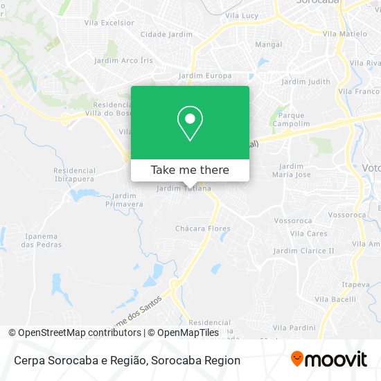 Cerpa Sorocaba e Região map