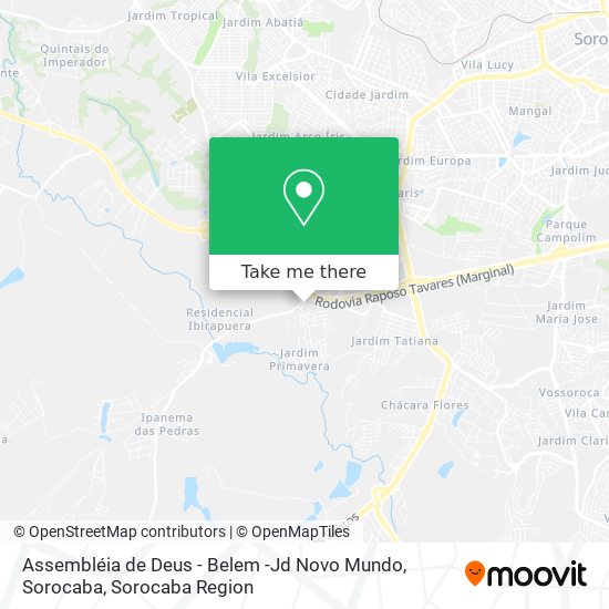 Assembléia de Deus - Belem -Jd Novo Mundo, Sorocaba map