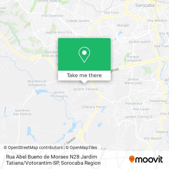 Mapa Rua Abel Bueno de Moraes N28 Jardim Tatiana / Votorantim-SP