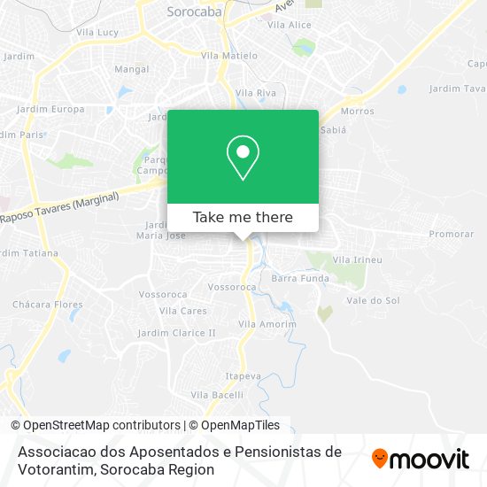 Associacao dos Aposentados e Pensionistas de Votorantim map