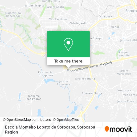 Mapa Escola Monteiro Lobato de Sorocaba