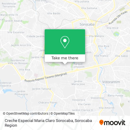 Mapa Creche Especial Maria Claro Sorocaba