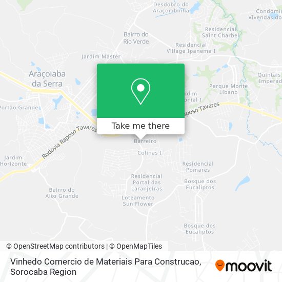 Mapa Vinhedo Comercio de Materiais Para Construcao