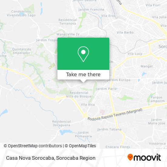 Mapa Casa Nova Sorocaba