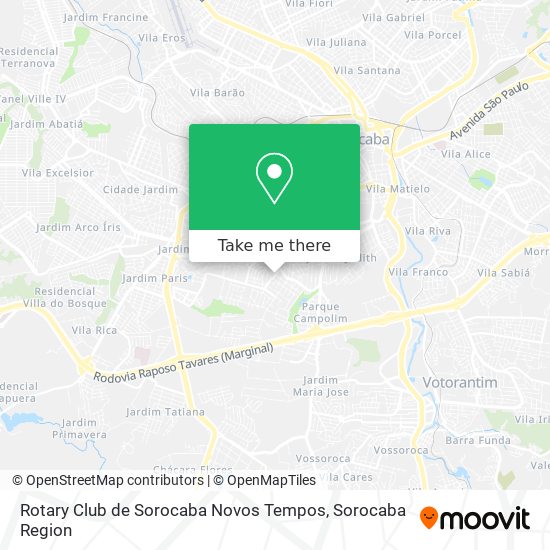 Rotary Club de Sorocaba Novos Tempos map