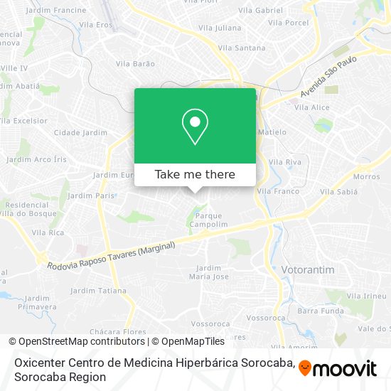 Oxicenter Centro de Medicina Hiperbárica Sorocaba map