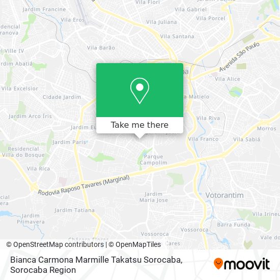 Bianca Carmona Marmille Takatsu Sorocaba map