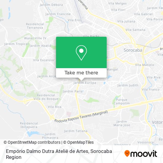 Mapa Empório Dalmo Dutra Ateliê de Artes