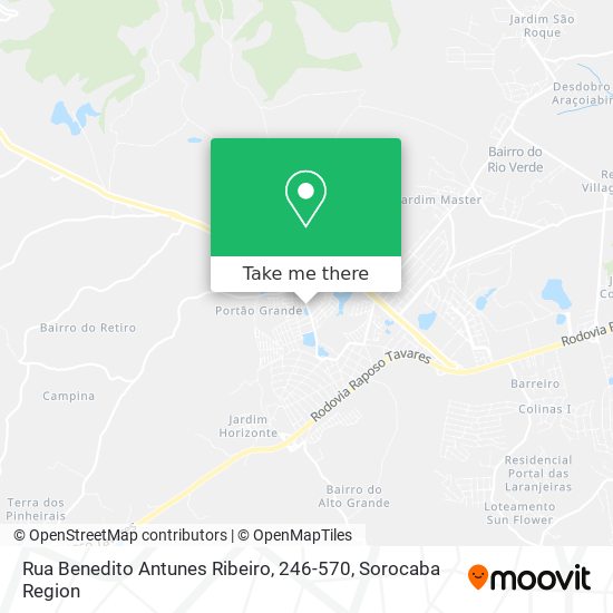 Mapa Rua Benedito Antunes Ribeiro, 246-570