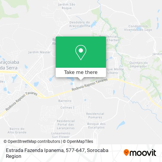 Mapa Estrada Fazenda Ipanema, 577-647
