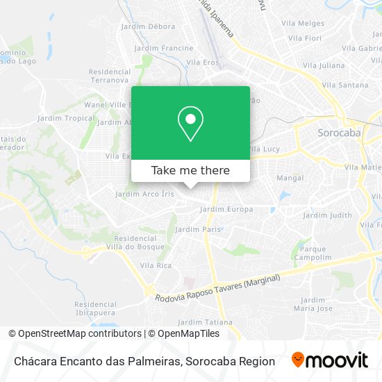 Chácara Encanto das Palmeiras map