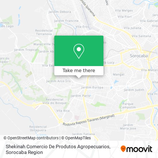 Shekinah Comercio De Produtos Agropecuarios map