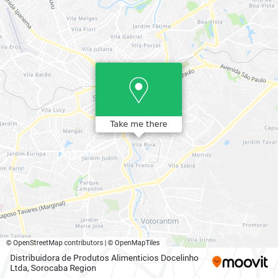 Distribuidora de Produtos Alimenticios Docelinho Ltda map