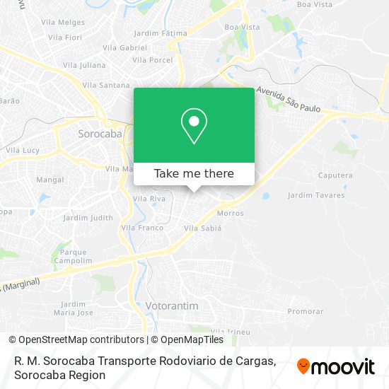 R. M. Sorocaba Transporte Rodoviario de Cargas map