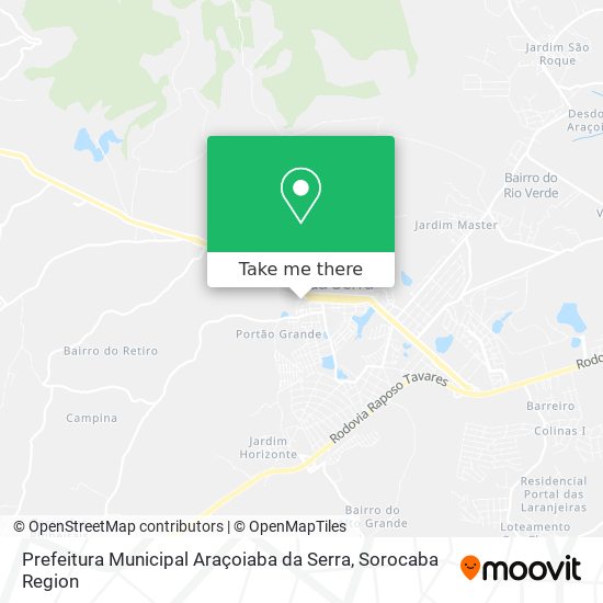 Mapa Prefeitura Municipal Araçoiaba da Serra