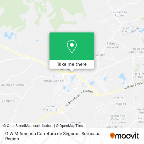 Mapa G W M America Corretora de Seguros