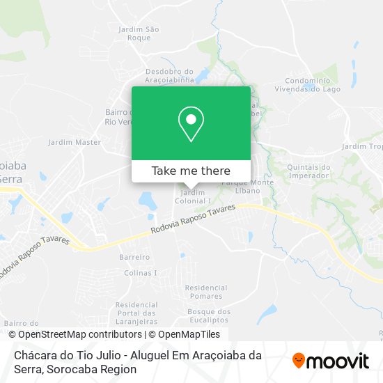 Mapa Chácara do Tio Julio - Aluguel Em Araçoiaba da Serra