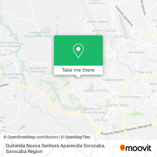 Mapa Quitanda Nossa Senhora Aparecida Sorocaba