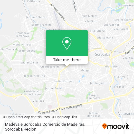 Madevale Sorocaba Comercio de Madeiras map