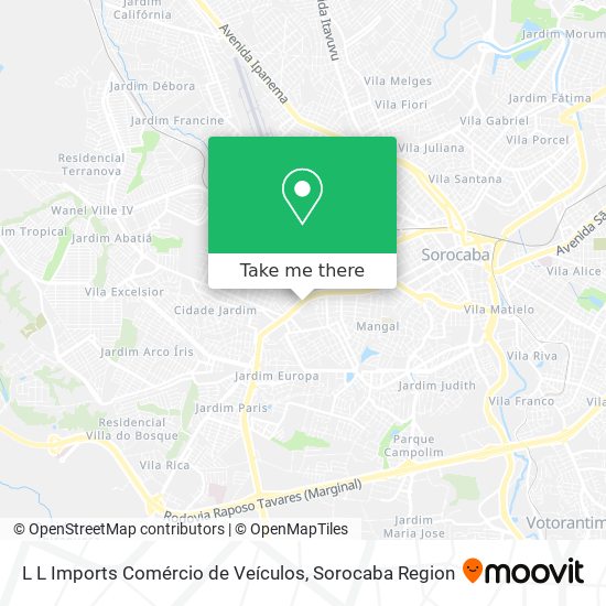L L Imports Comércio de Veículos map