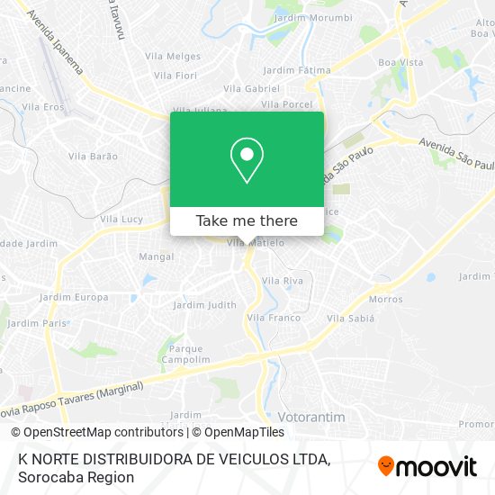 Mapa K NORTE DISTRIBUIDORA DE VEICULOS LTDA