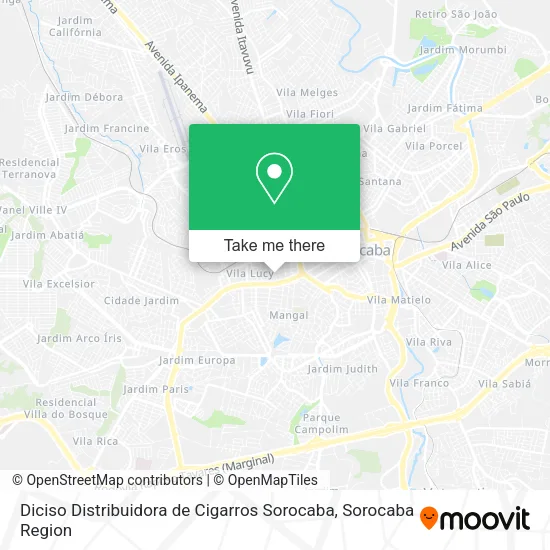 Diciso Distribuidora de Cigarros Sorocaba map